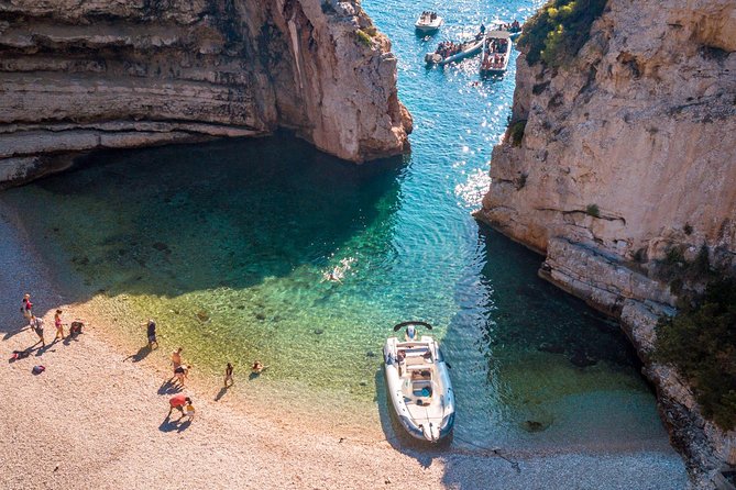 Blue Lagoon and 3 Islands Half Day Tour by Speed Boat - Trogir - Ciovo Island and Labadusa Bay: the second beach window