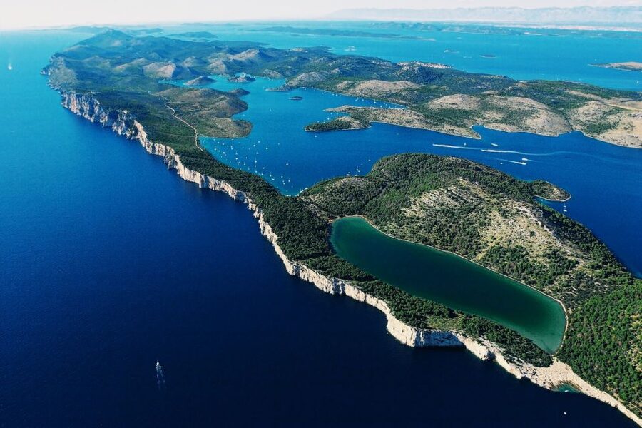 From Sinj: 1.5-Hour Private Flight over Kornati & Šibenik - Over Šibenik and into the Kornati islands: the 15-minute island puzzle