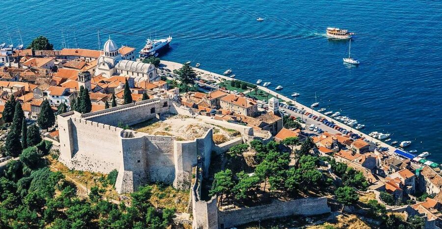 From Sinj: 1.5-Hour Private Flight over Kornati & Šibenik - Kaštela Bay, Rogoznica, and Primošten: why the view looks different from above