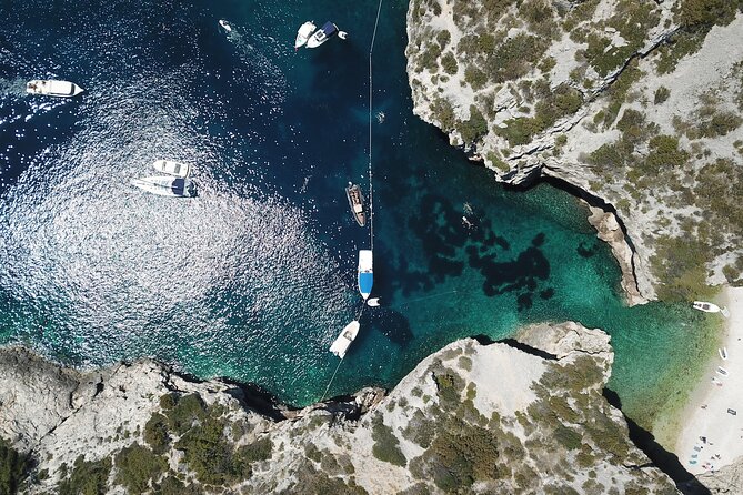 From Split: Blue cave & 5 Islands tour - Pakleni Islands near Hvar: pine scents, beaches, and a sunset return