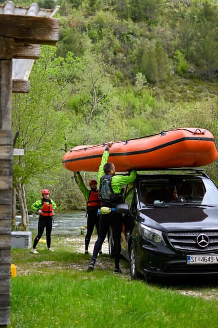 From Split: Rafting, Cave exploring, Cliff jumping w/ Picnic - Getting from Split to the river start, without wasting your morning or afternoon