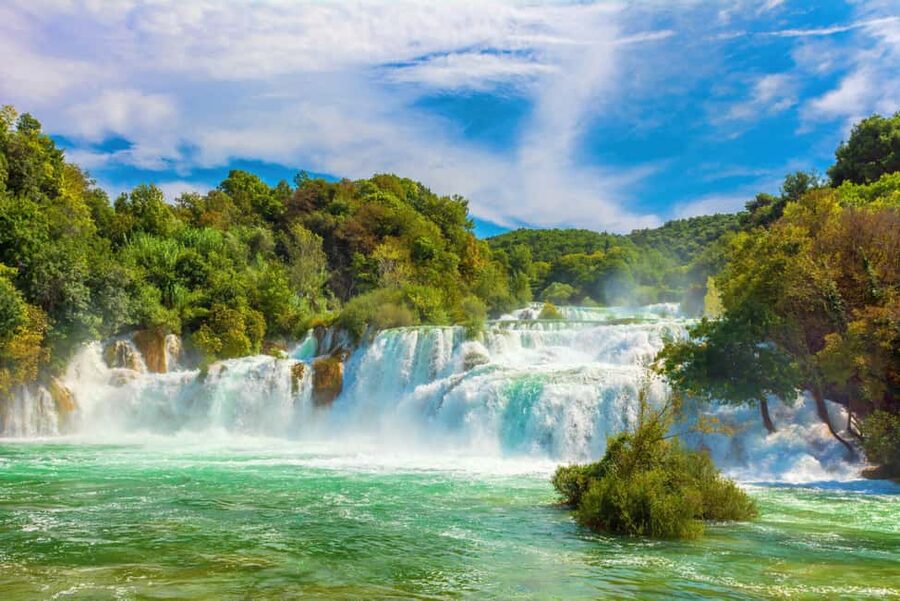 From Split & Trogir: Krka Waterfalls and Primošten - Ethno village and the historic mills that still run