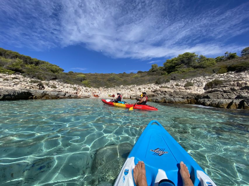 Hvar: Pakleni Islands Self-Guided Kayaking Tour - What you do at the pebble beaches, swims, snorkel, and lunch breaks
