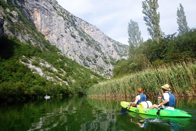 Kayaking and Snorkeling in Omiš - Kayak segment: calm canyon water on the Cetina, then toward the sea