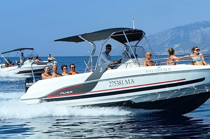Makarska: 3 Island Speedboat Tour with Little Blue Cave & Lagoon - Stop 4: Zečevo Blue Lagoon, Tiny Island, Big Water Color