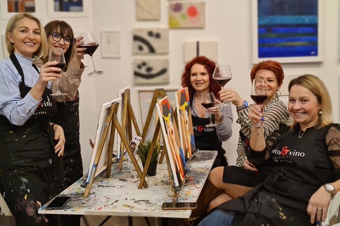 Painting party at Art Bottega - Paint & Wine Studio in Split - Taking Your Artwork Home: Your Real Souvenir From Split