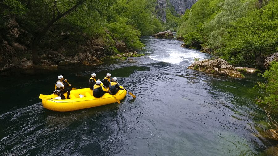 Rafting on the Cetina river - On the water: swimming, canyon views, and the class 1-3 feel