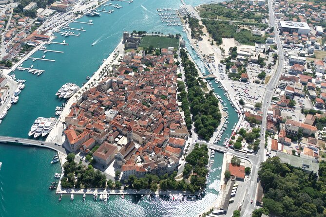 Split: Blue Lagoon & 3 Island Cruise with Wine & Snorkeling - Trogir UNESCO in one hour: Kamerlengo and St. Lawrence Cathedral