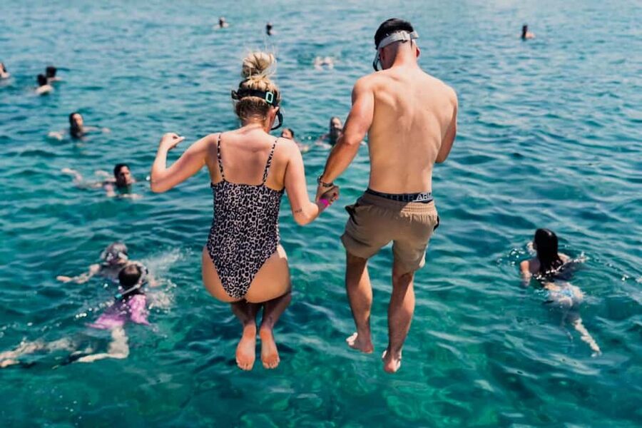 Split: Blue Lagoon and 3 Islands Speedboat Tour - Blue Lagoon Bay: swimming and snorkeling in clear turquoise water