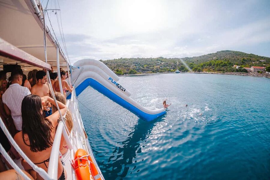 Split: Blue Lagoon Boat Party with Slide, Dj and After Party - Food, Drinks, and What to Bring So You Are Not Stuck Waiting