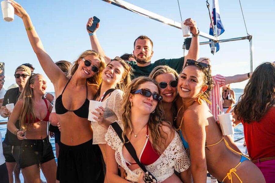 Split: Blue Lagoon Boat Party with Slide, Dj and After Party - Meeting Point at Spomenik dr. Franji Tuđmanu and Inbox Bar Timing