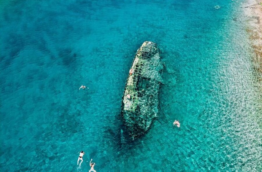 Split: Blue Lagoon, Shipwreck and Šolta with Food and Drinks - Meeting on Split Riva Promenade, and picking the deck that fits your style