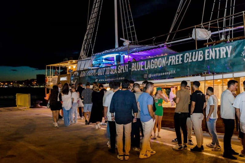 Split: Boat Crawl with Nightclub Access, Shots, & Boat Party - Transition from streets to sea: the night boat party