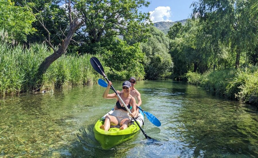 Split: Guided Kayak Adventure Tour - The swim stop and cliff-jump option: choose your comfort level