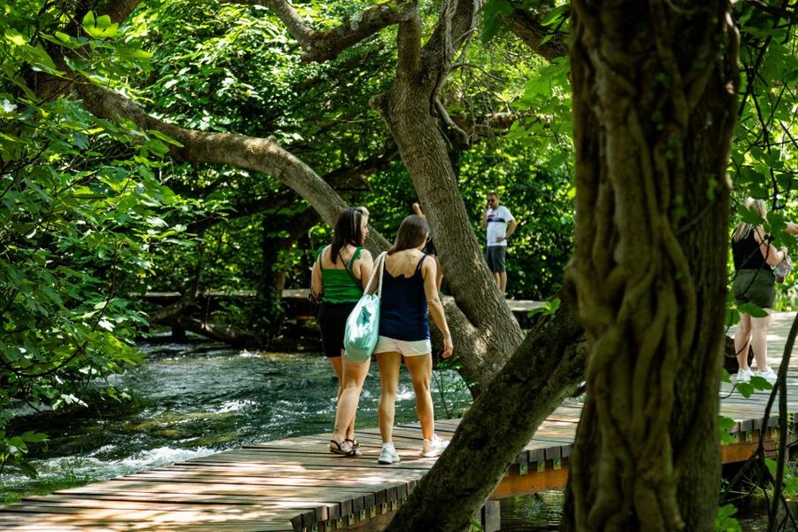 Split: Krka National Park Day Trip with Boat Ride & Swimming - Krka National Park trails: waterfalls, travertine barriers, and self-guided wandering