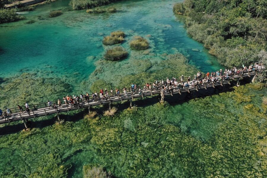 Split: Krka Waterfalls Tour, Boat Cruise, and Swimming - Panoramic boat ride toward Skradin: short, scenic, and well used