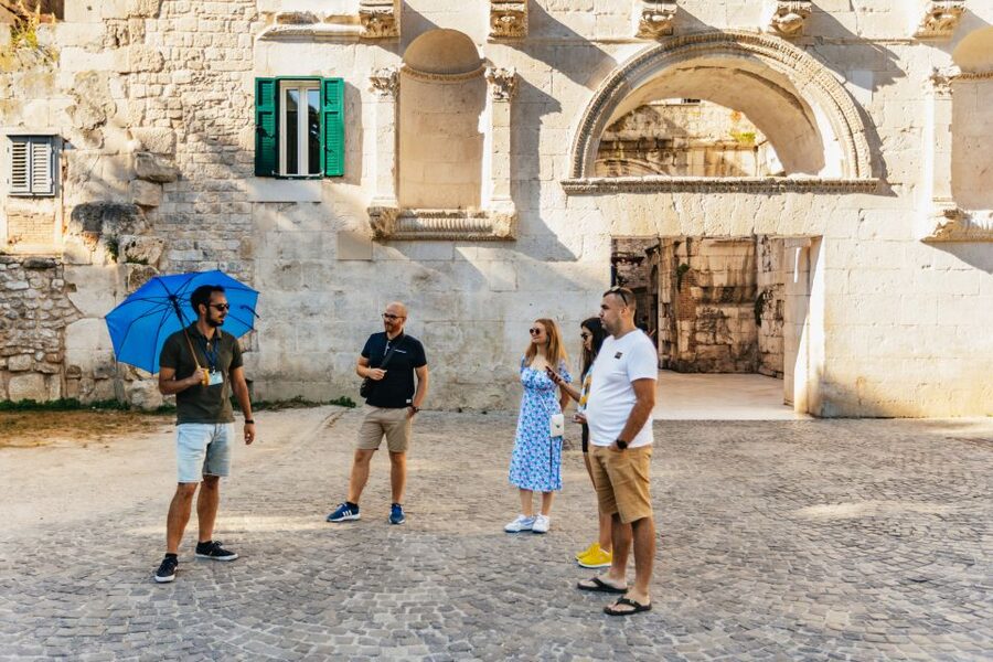 Split: Private Walking Tour with Diocletian's Palace - Golden Gate Start, Blue Umbrella, and the 15th-Century Tower-Clock