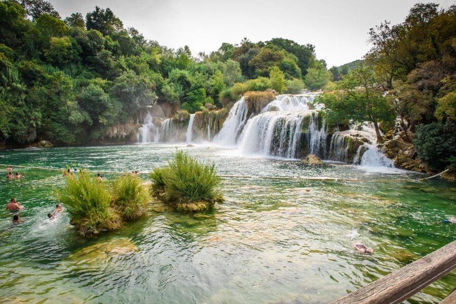 Split/Trogir: Krka National Park Day Trip with Wine Tasting - Skradin: swim options, town wandering, and timing for wine