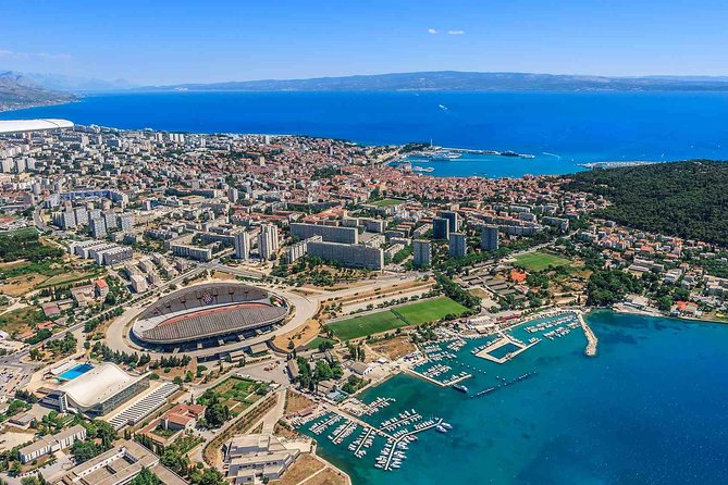 The Diocletian route - Panoramic Flight over Split - What the Private Cabin and Water Include