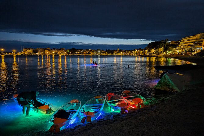 Transparent Kayak Glow Tour in Split - Leaving the river for the sea: cliffs, white rocks, and a possible swim