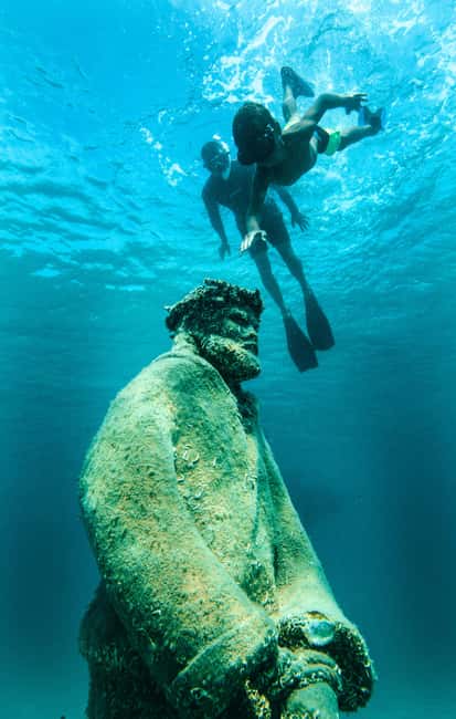 Trogir: Boat tour to Unique underwater museum - The private beach and resort bay: where the tour turns into relaxation